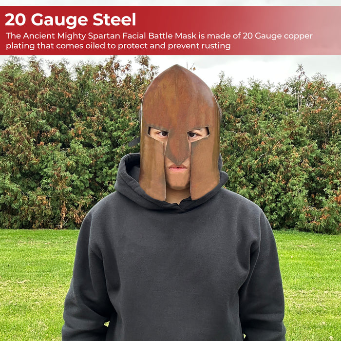 Ancient Greek Copper Spartan Battle Mask