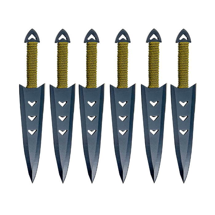 Apache Warrior Arrowhead Six Throwing Knife Set