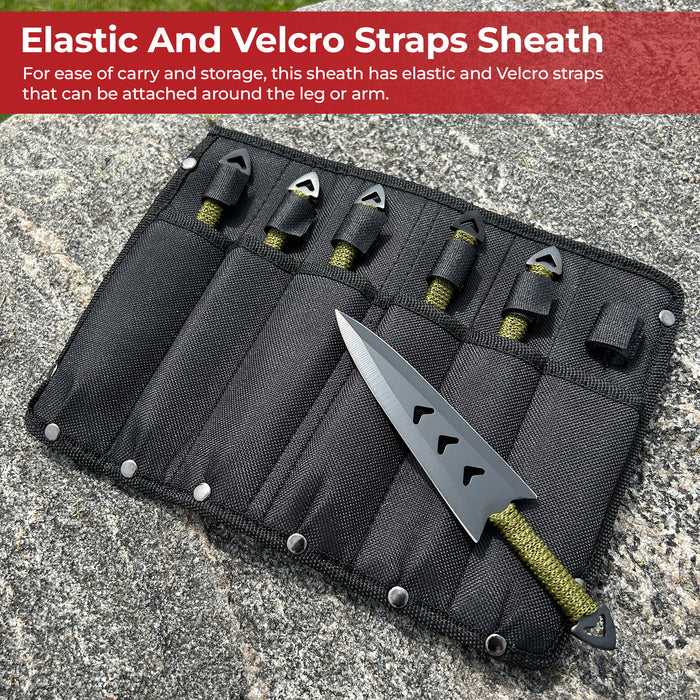 Apache Warrior Arrowhead Six Throwing Knife Set