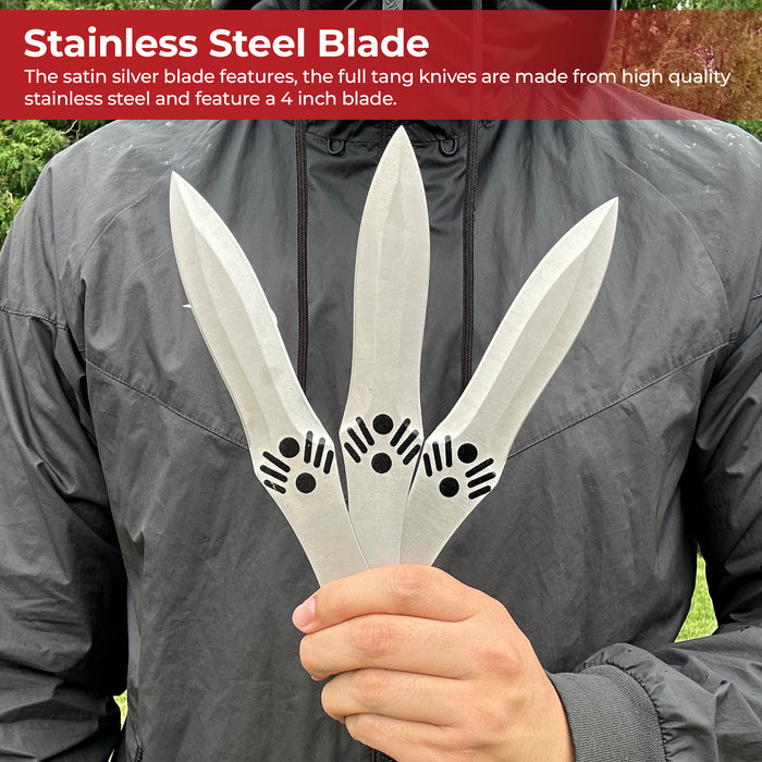 Assassins Creed Brotherhood Silver 3 Piece Throwing Knife Set