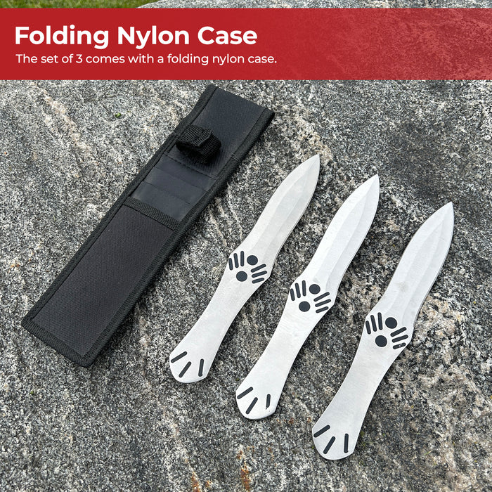 Assassins Creed Brotherhood Silver 3 Piece Throwing Knife Set