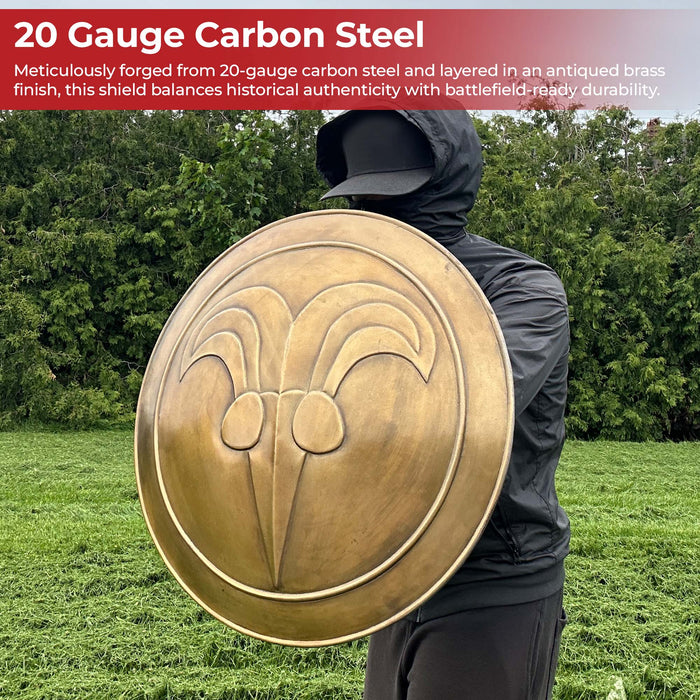 Antiqued Greek Cimmerian Barbarian Ram's Head Battle Shield