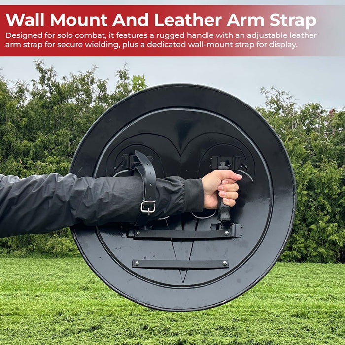 Antiqued Greek Cimmerian Barbarian Ram's Head Battle Shield