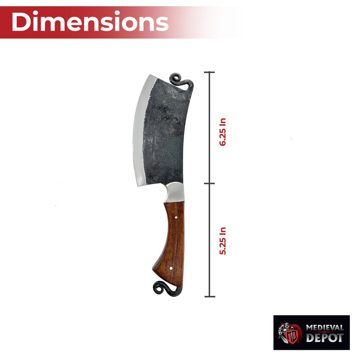 Artisan Forged Full Tang  Kitchen Cleaver with Leather Sheath