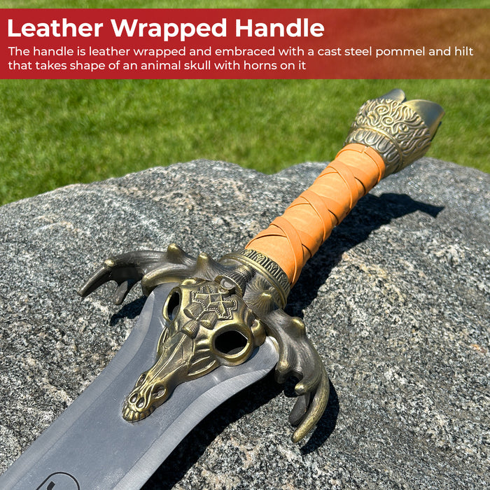 Barbarian Father's Medieval Rams Head Sword