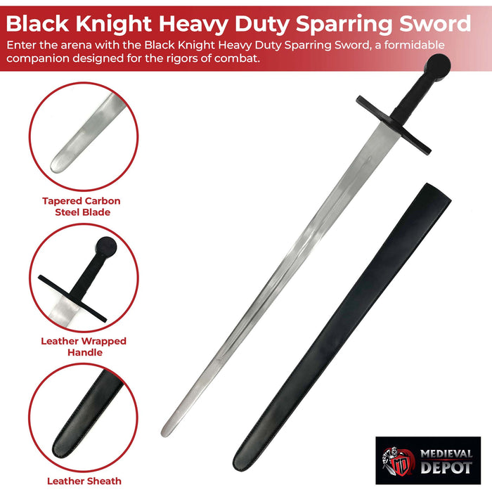 Black Knight Heavy Duty Sparring Sword Handmade for Battle