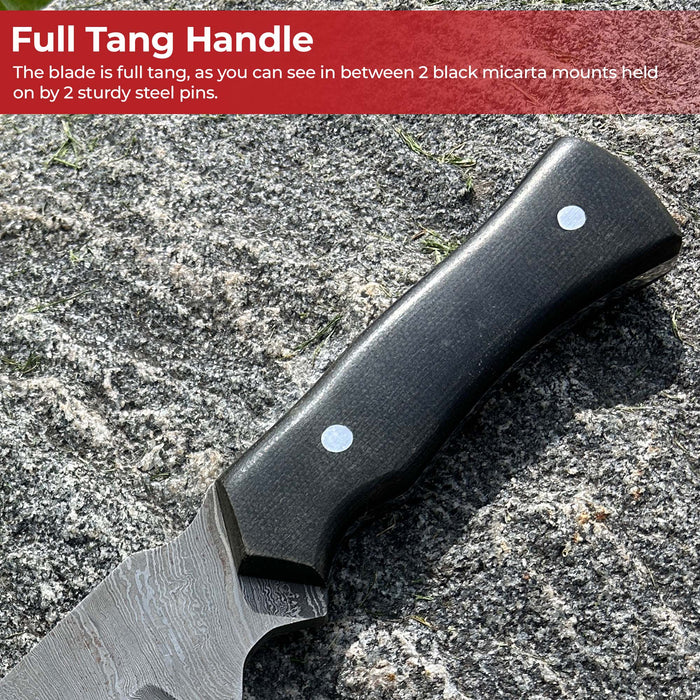 Blood & Ink Damascus Steel Outdoor Bowie Hunting Knife