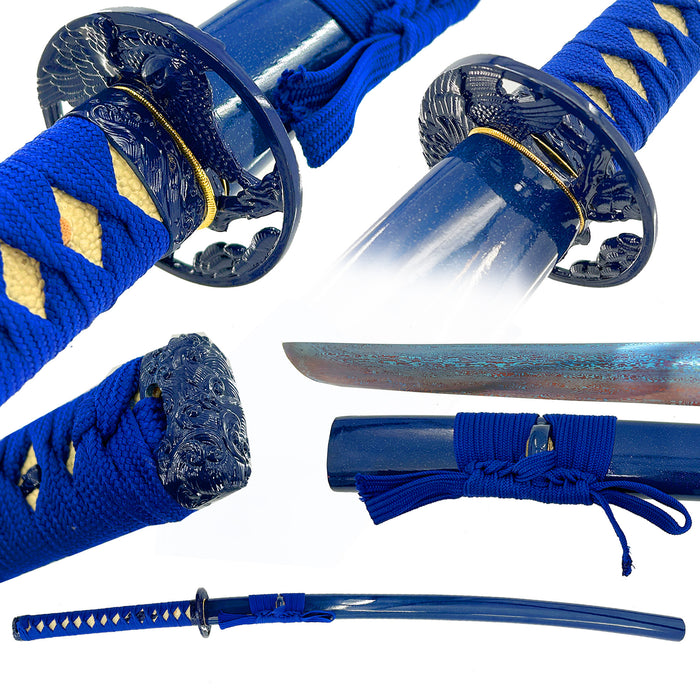 Blue Phoenix Damascus Steel Katana