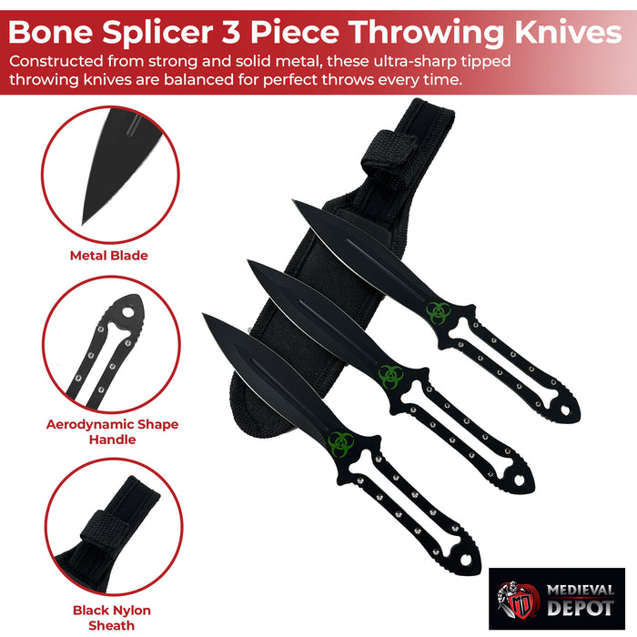 Bone Splicer Three Piece Throwing Knives