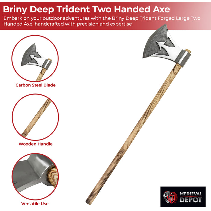 Briny Deep Trident Forged Large Two Handed Axe