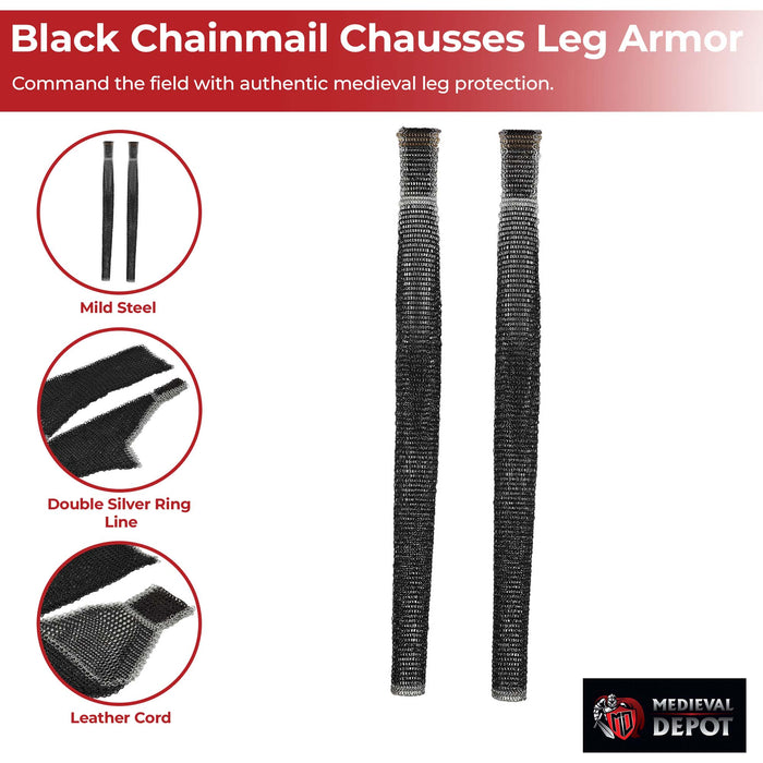 Battle-Ready Chainmail Chausses Leg Armor