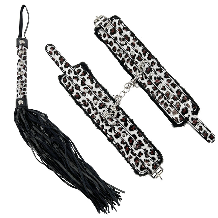 Cheetah Print Bondage Restraint Set