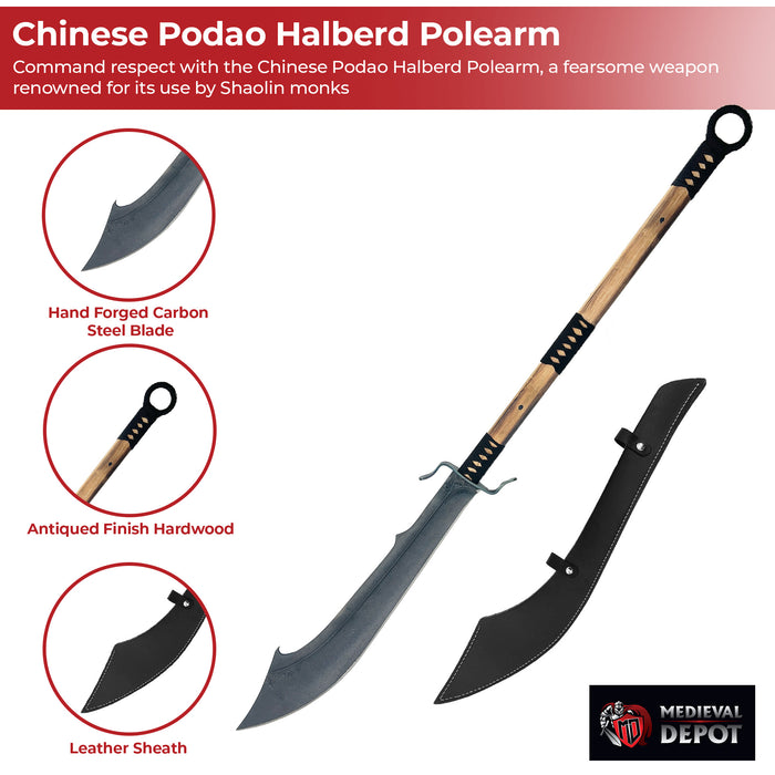 Chinese Podao Halberd Polearm