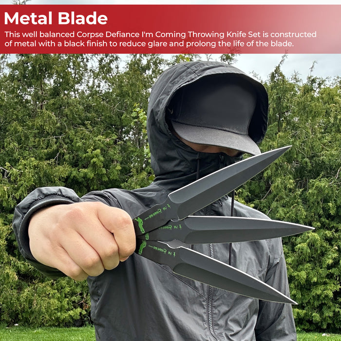 Corpse Defiance Im Coming Throwing Knife Set