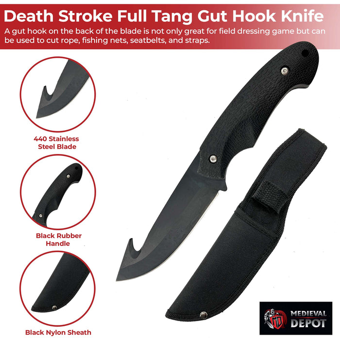 Death Stroke Full Tang Gut Hook Knife