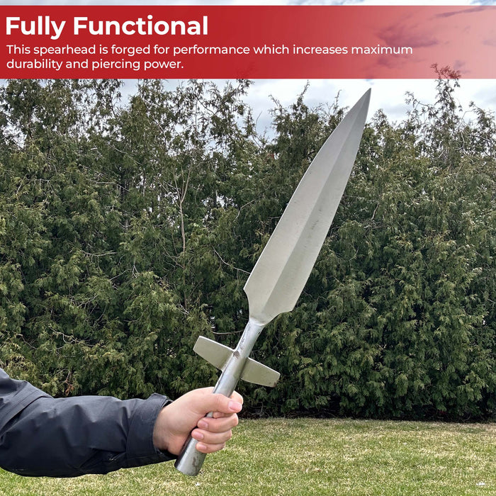 Deflect Option Medieval Hand Forged Winged Spearhead