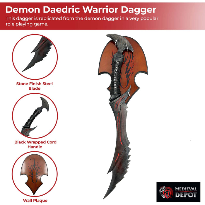 Demon Daedric Warrior Quest Role Play Dagger Full Size Replica
