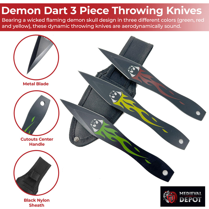 Demon Dart Three Piece Throwing Knives