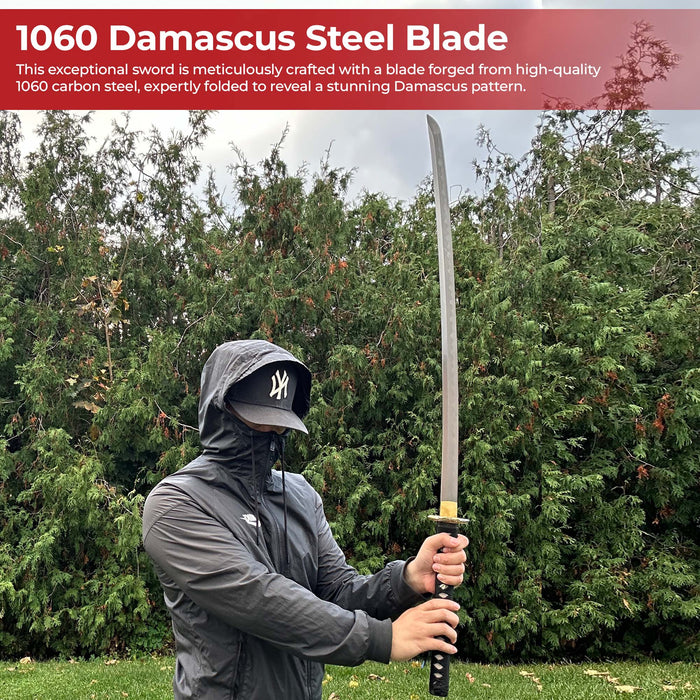 Dance of the Koi 1060 Damascus Steel Handmade Katana