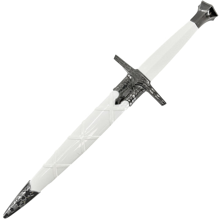 Enchanting Ivory Exquisite White Hexagon Handle Dagger with Metal Fittings