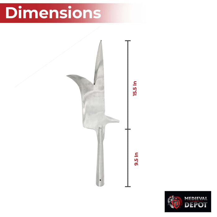 Farm to Battlefield Medieval Bill Spearhead with Back Spike and Hook