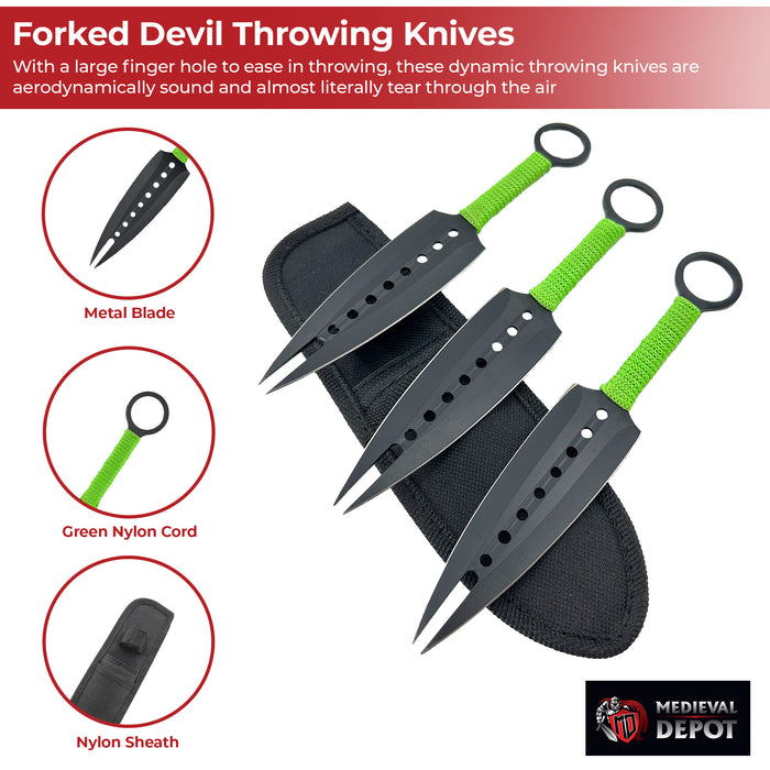 Forked Devil Three-Piece Throwing Knives