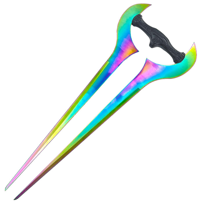 Forked Titanium Color Metal Sword