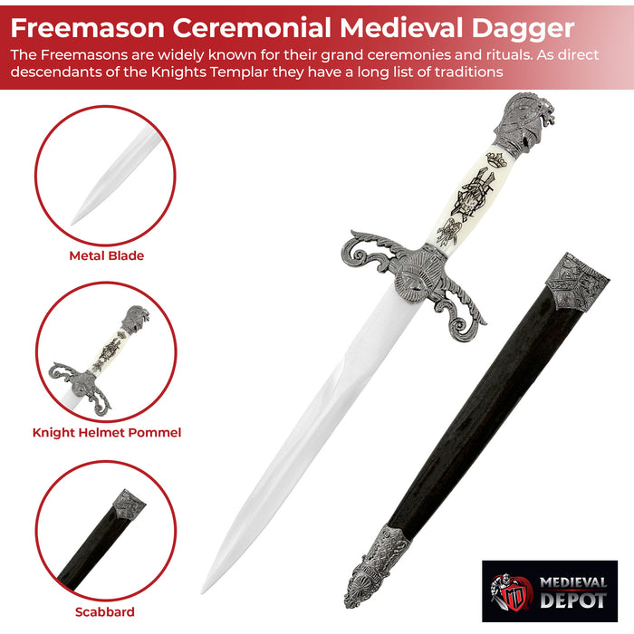 Freemason Traditional Ceremonial Medieval Dagger
