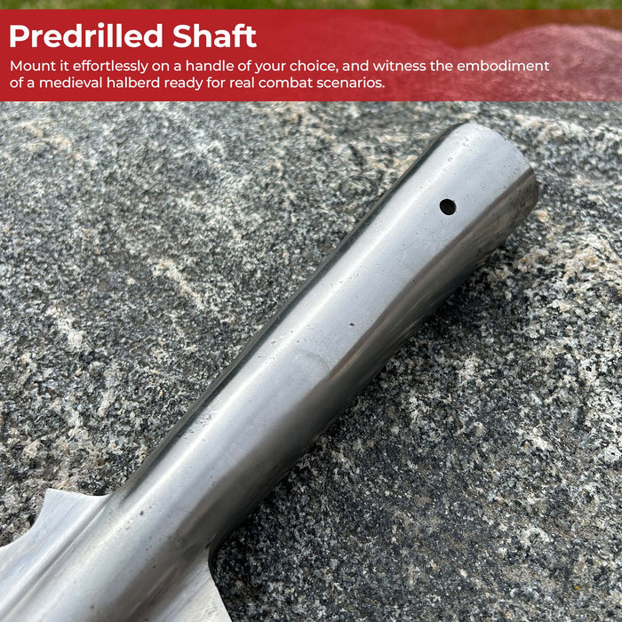 Functional Templar Knight Triple Edge Medieval Halberd Spearhead