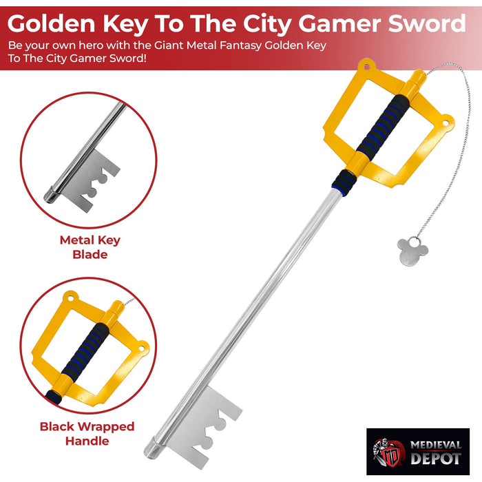 Giant Metal Fantasy Golden Key To The City Gamer Sword