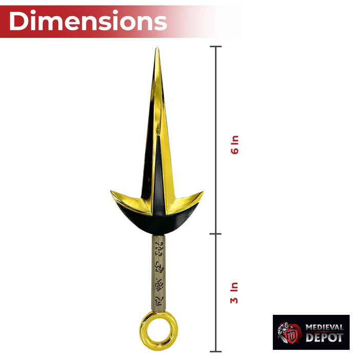 Naruto Golden Dragon Minato Tri Point Kunai Knife