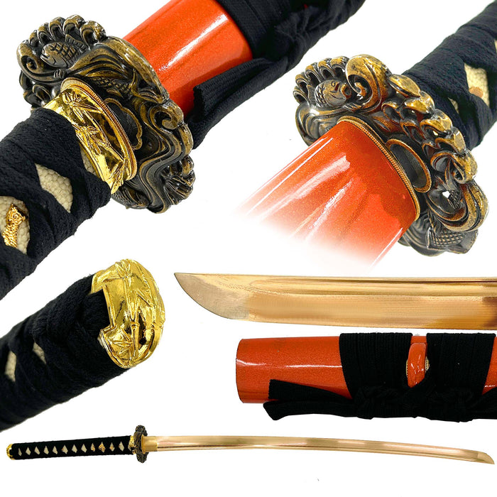 Golden Koi Elegance Handmade Katana