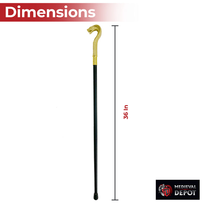 Golden Pharaoh King Cobra Walking Cane