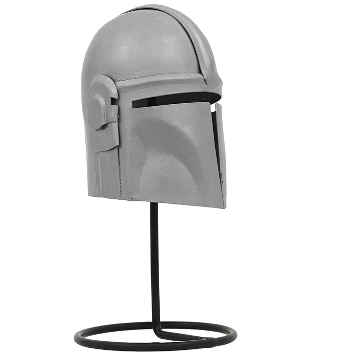 Miniature Galactic Bounty Hunter Helmet Display with Stand