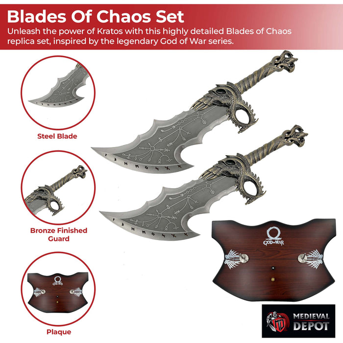 God of War Blades of Chaos with Plaque