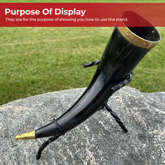 Hand Forged Twisted Iron Horn Stand