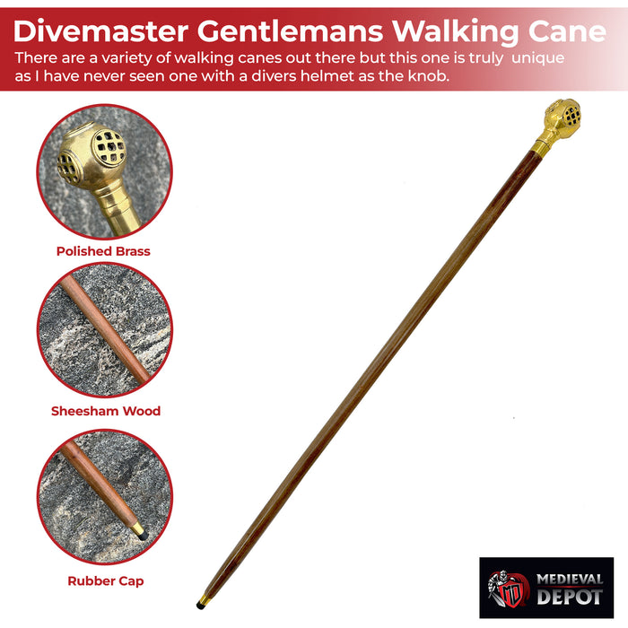 Handmade Divemaster Gentlemans Walking Cane