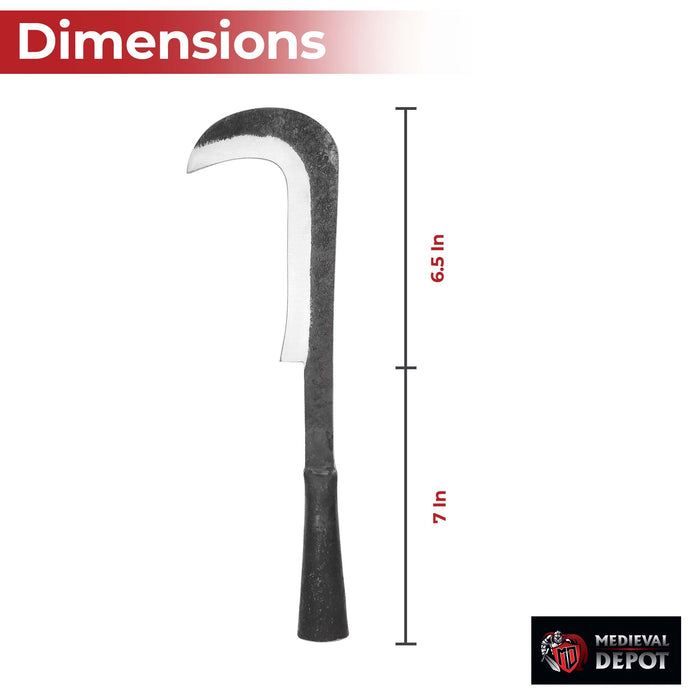 Harvests Fury Hand Forged High Carbon Steel Medieval Billhook Spearhead