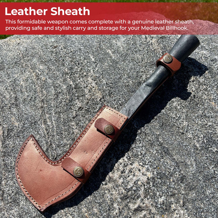 Harvests Fury Hand Forged High Carbon Steel Medieval Billhook Spearhead