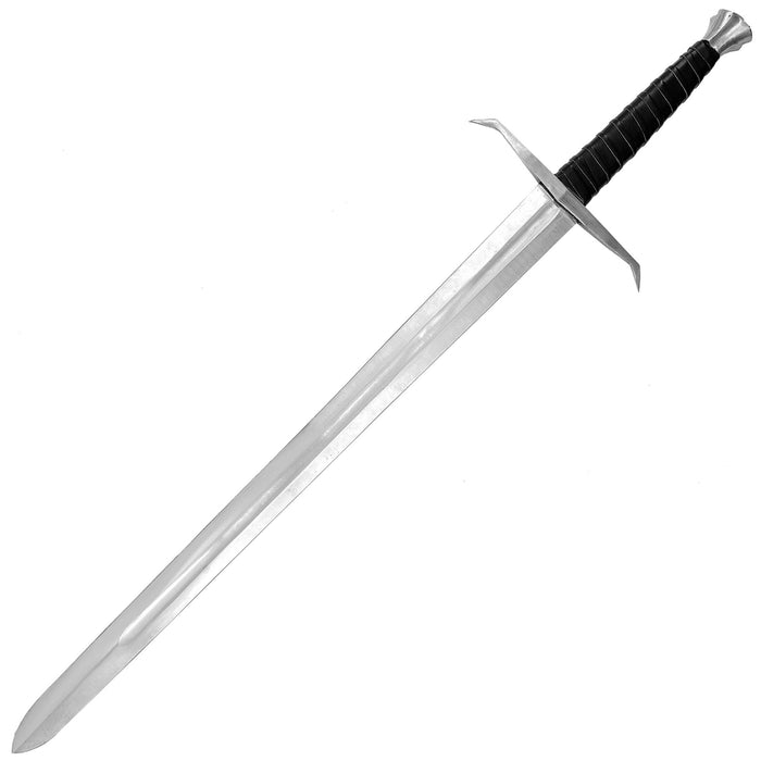 Hellion Rising 1095 High Carbon Medieval Sword with Black Leather Wrap Handle