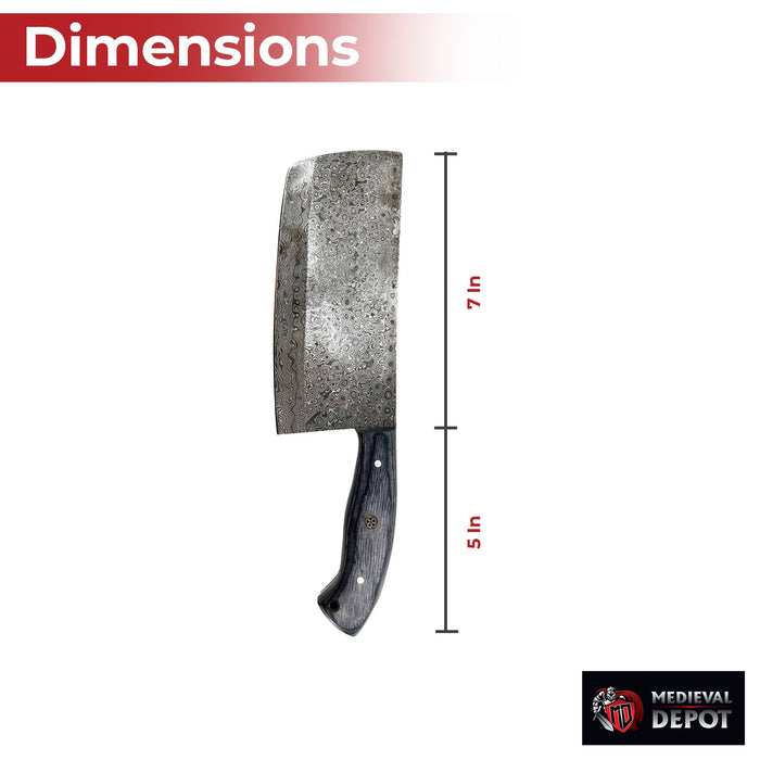 Hannibal Raindrop Damascus Steel Cleaver