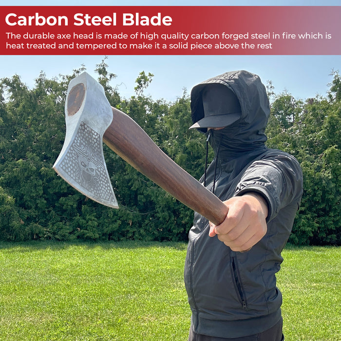 Immoral Skull and Cross Outdoor Hammer Head Axe