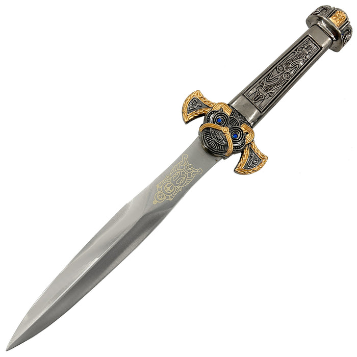 Imperial Elegance Ornate Roman Dagger with Blue Gem Accents