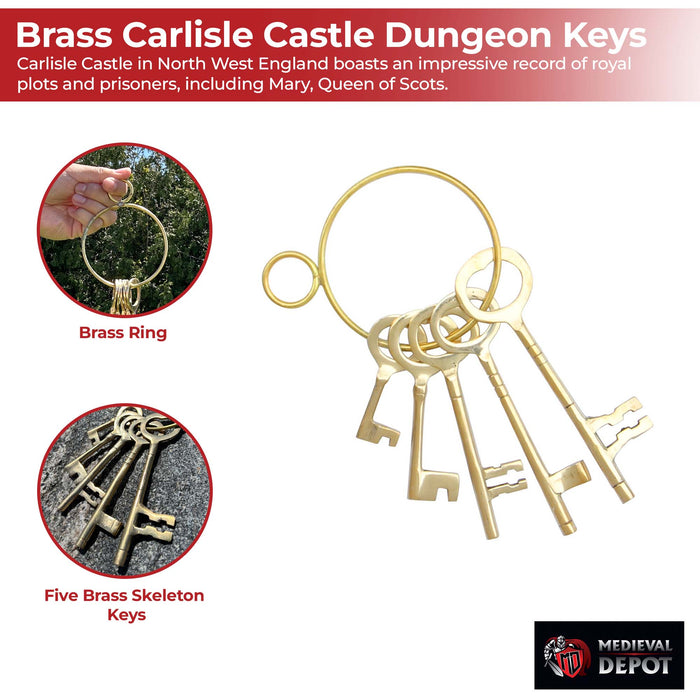 Infamous Brass Carlisle Castle Dungeon Keys