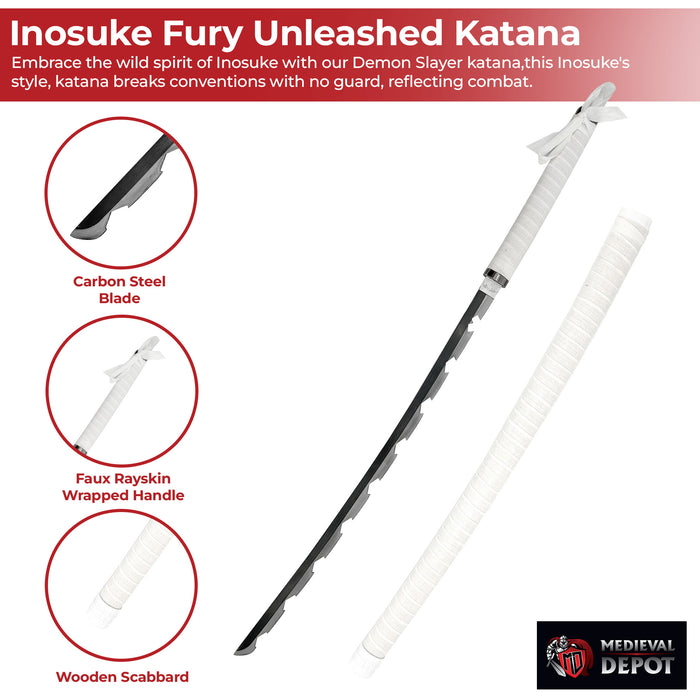 Inosuke Hashibira Demon Slayer Replica Nichirin Katana Sword