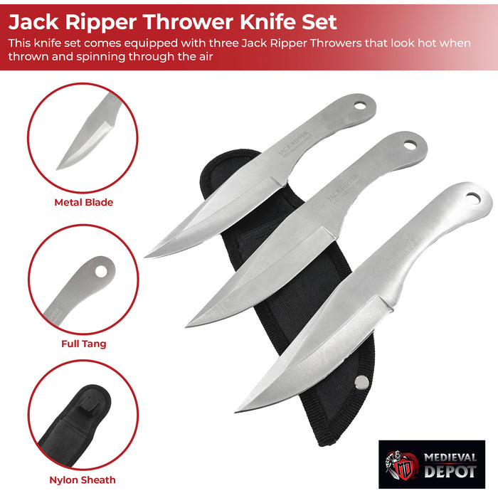 Jack Ripper Thrower Knife 3 Piece Set
