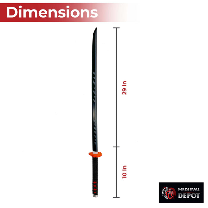 Tanjiro Kamado Flame Guard Demon Slayer Foam Katana Sword With Scabbard