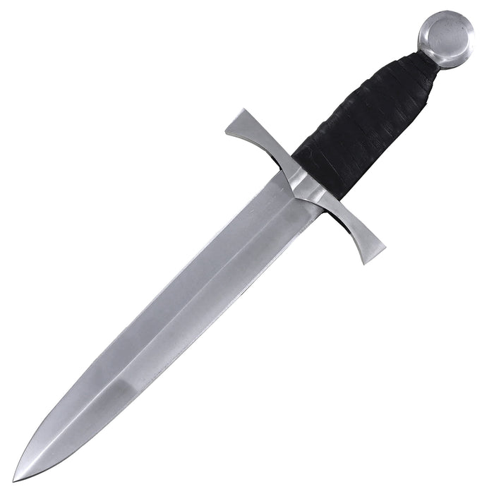 King of the Archers Full Tang Arming Dagger with Black Leather Handle