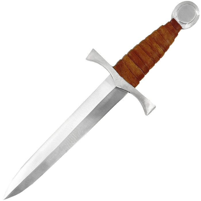 King of the Archers Full Tang Arming Dagger with Brown Leather Handle