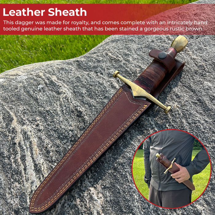 King of Thieves Full Tang Damascus Steel Arming Dagger Short Sword